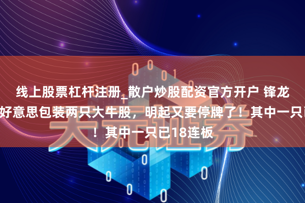 线上股票杠杆注册_散户炒股配资官方开户 锋龙股份和嘉好意思包装两只大牛股，明起又要停牌了！其中一只已18连板